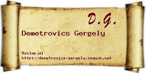 Demetrovics Gergely névjegykártya
