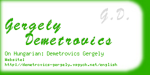 gergely demetrovics business card